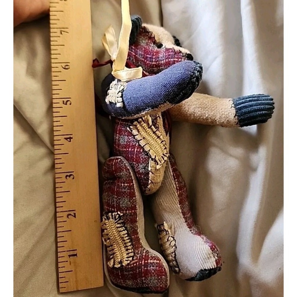 Vintage Bayless Jointed Patchwork Heart Bears Handmade moveable legs arms